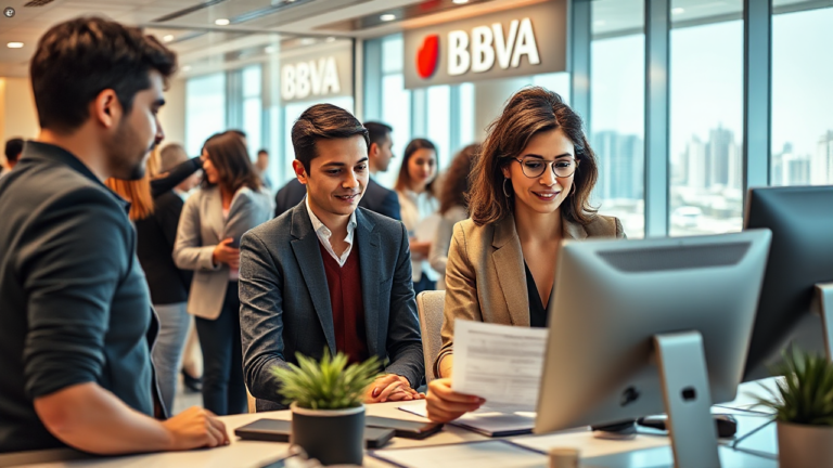 Proceso de candidatura a empleo en BBVA en España.