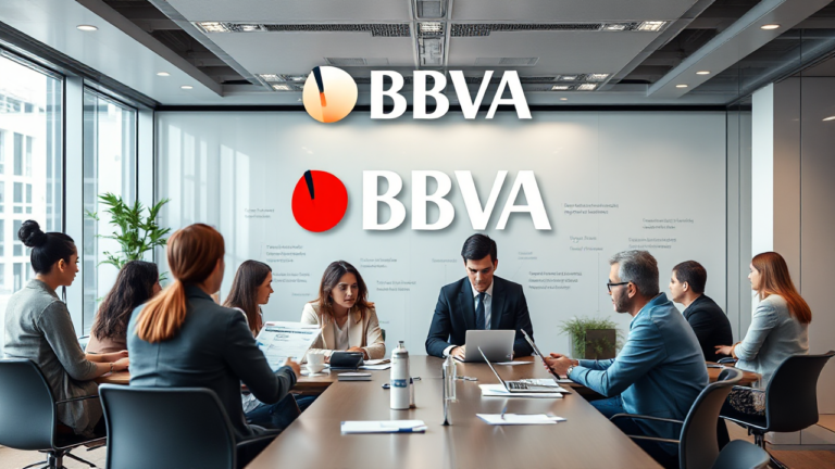 Imagen que ilustra los salarios y beneficios ofrecidos por BBVA en el sector bancario.