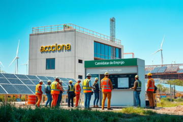 Personas trabajando en proyectos sostenibles con Acciona