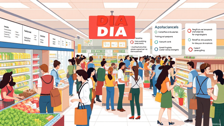 Oportunidades laborales en supermercados DIA con salarios atractivos y beneficios para empleados.
