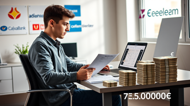 Imagen ilustrativa sobre cómo conseguir un préstamo personal, mostrando elementos financieros y documentos necesarios.