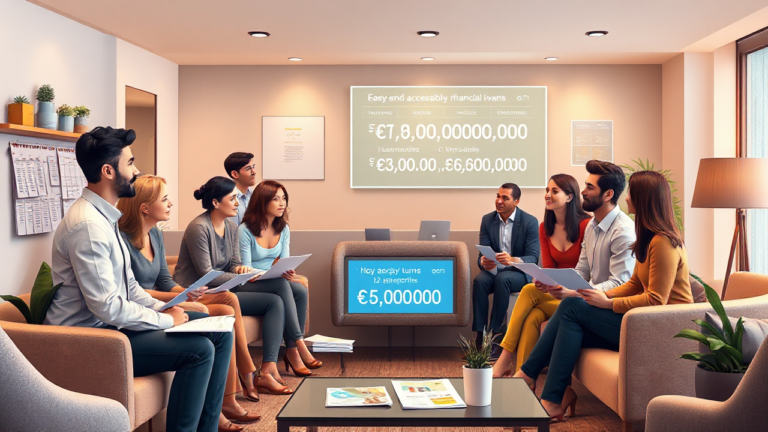 Ilustración sobre un préstamo personal fácil y accesible, mostrando opciones de financiamiento flexibles y sin complicaciones.